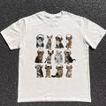 Cats HeadPhone T-Shirt, Unisex Vintage Graphic Tees Gothic Grunge Y2k Emo Scene Amity Affliction Style Clothes Men Women Streetwear