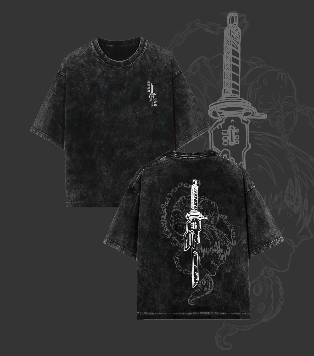 Men's Toji Vintage Oversized Washed Cotton Graphic Tee - Unisex Lightweight Apparel, Good Graphic Shirts, Men's Clothing, Anime Manga Themed Loungewear Gift for Anime Fans, Menswear